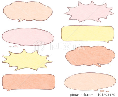 Speech balloon set that looks like it was embroidered on felt Speech balloon set that looks like it was embroidered on felt 101293470