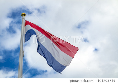 Flag of the Netherlands waving in the wind Flag of the Netherlands waving in the wind 101293715