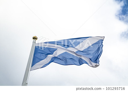 Scotland National flag waving in the wind Scotland National flag waving in the wind 101293716