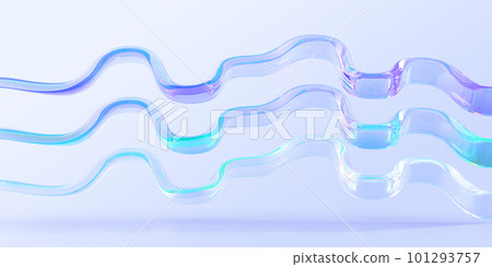 Abstract geometric background with holographic glass curvy ribbons 3d render. Iridescent transparent crystal shapes, water waves with liquid gradient texture, digital art composition. 3D illustration Abstract geometric background with holographic glass curvy ribbons 3d render. Iridescent transparent crystal shapes, water waves with liquid gradient texture, digital art composition. 3D illustration 101293757
