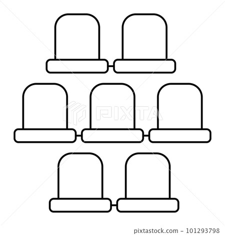 Icon seat stadium, tribune chair logo, audience bench stand football 101293798