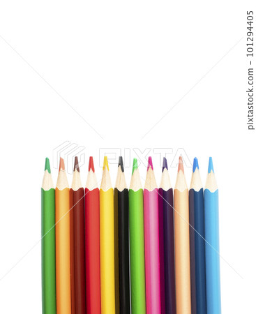Color pencils isolated on white background.Close up. Color pencils isolated on white background.Close up. 101294405