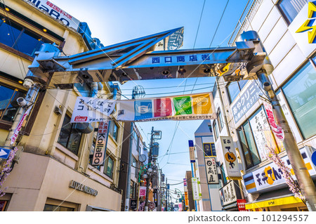 Cityscape of Tokyo, Japan, Tokyu Corporation, Gakugeidaigaku station, west exit shopping street, etc. 101294557