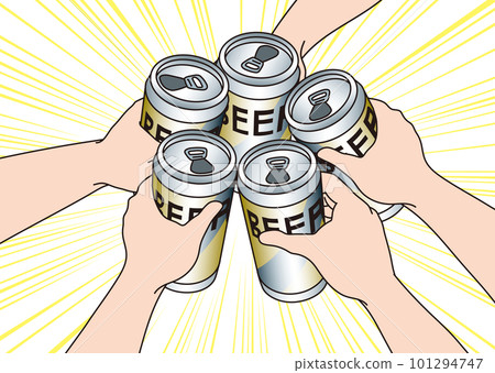 Cheers with canned beer 101294747