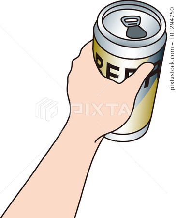 Cheers with canned beer _ Hand with canned beer Cheers with canned beer _ Hand with canned beer 101294750