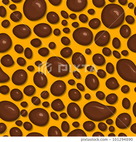Seamless pattern of chocolate drops. 101294890
