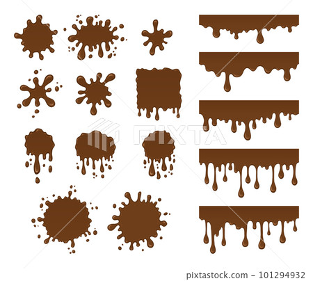 Vector set of chocolate drops 101294932