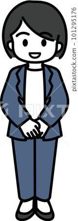 女上班族 2 雙手抱在身前 101295176