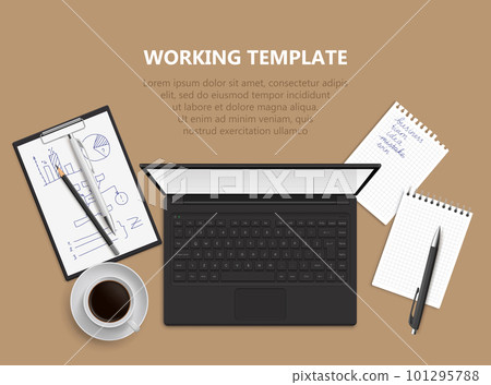 Top view of desk background. 101295788