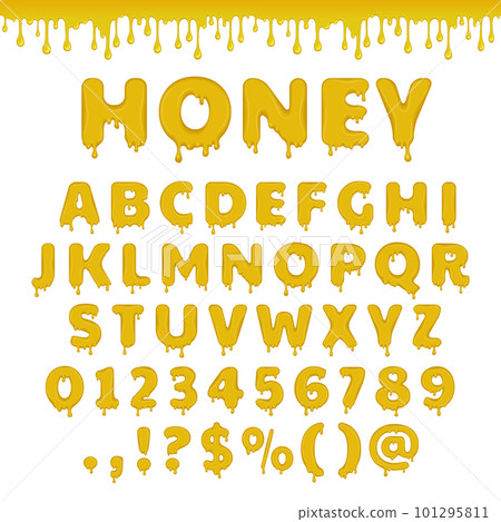 Vector honey latin alphabet 101295811