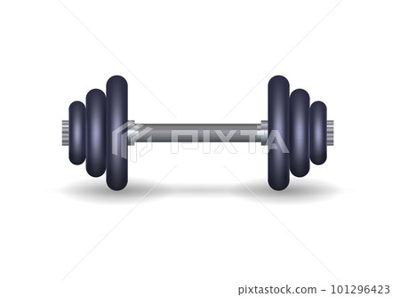 Metallic barbell. Vector illustration Metallic barbell. Vector illustration 101296423