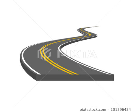 Curved and ditrection highway with markings Curved and ditrection highway with markings 101296424