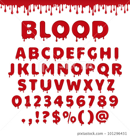Vector bloody latin alphabet Vector bloody latin alphabet 101296431