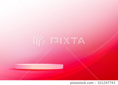 Illustration with an isolated round podium on a gentle light red background Illustration with an isolated round podium on a gentle light red background 101297743
