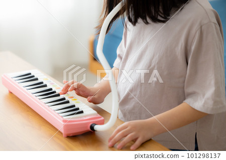 Keyboard harmonica Elementary school student Keyboard harmonica Elementary school student 101298137