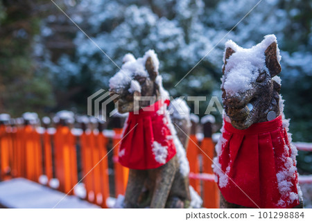Senbon Torii和Shogunai風景採取在Inari寺廟在伏見ku，京都市 101298884