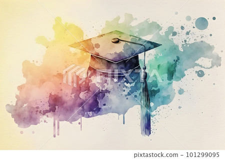 Graduation background with graduation hat Graduation background with graduation hat 101299095