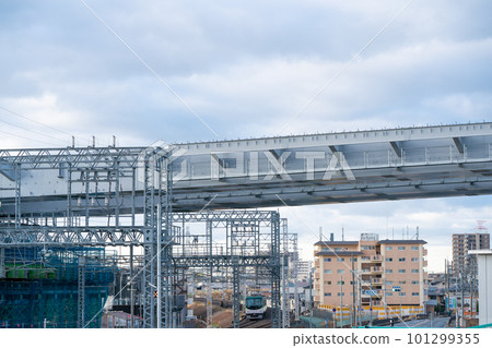 Construction site of the Shin-Meishin Expressway in Hirakata City, Osaka Prefecture Construction site of the Shin-Meishin Expressway in Hirakata City, Osaka Prefecture 101299355