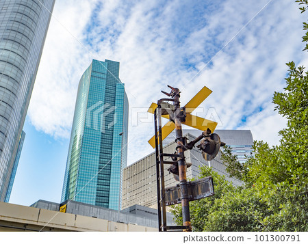 銀座僅存的道口信號和街景【濱離宮前道口痕跡】 銀座僅存的道口信號和街景【濱離宮前道口痕跡】 101300791