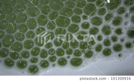 Soap bubbles in a tub of water, macro photo Soap bubbles in a tub of water, macro photo 101300916