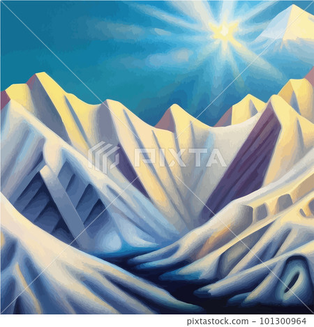 Vector hand drawn illustration. Abstract flat minimalist design landscape. 101300964