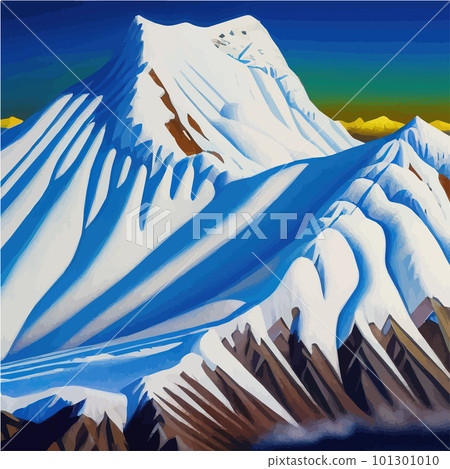 Vector hand drawn illustration. Abstract flat minimalist design landscape. Vector hand drawn illustration. Abstract flat minimalist design landscape. 101301010