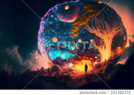 the edge of dreaming - surreal magic fantasy world wallpaper, neural network generated art the edge of dreaming - surreal magic fantasy world wallpaper, neural network generated art 101302155