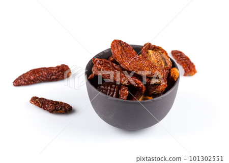 dried tomatoes on white background dried tomatoes on white background 101302551