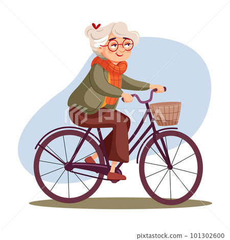 Old lady riding discount bike