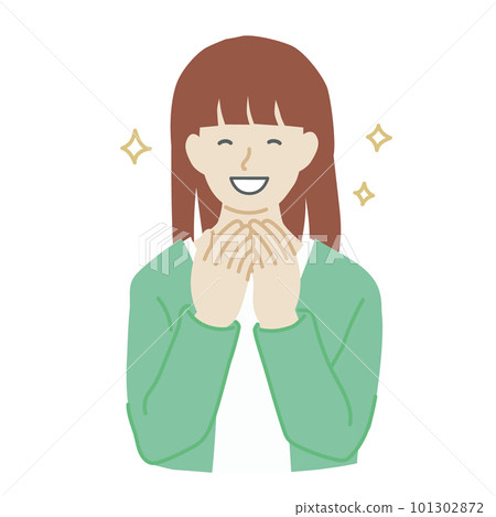 Simple illustration of a happy woman Simple illustration of a happy woman 101302872