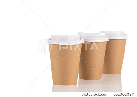 Empty Paper cups background 101302887