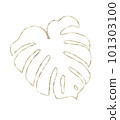 Gold glitter monstera leaf for summer decoration 101303100