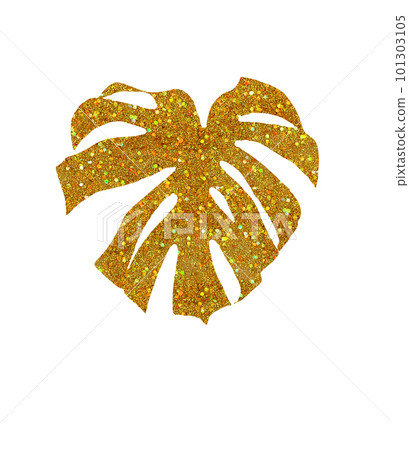 Gold glitter monstera leaf for summer decoration 101303105