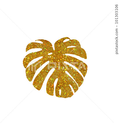 Gold glitter monstera leaf for summer decoration Gold glitter monstera leaf for summer decoration 101303106