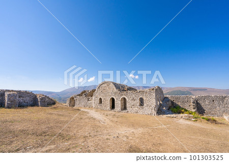 White mosque inside of the Berat castle in Albania 101303525