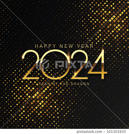 2024 Happy New Year and Merry Christmas Abstract shiny color gold circle design element 2024 Happy New Year and Merry Christmas Abstract shiny color gold circle design element 101303835