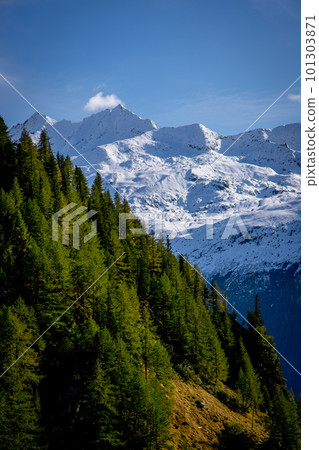 The Swiss Alps - amazing view over the mountains of Switzerland 101303871