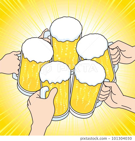 用啤酒舉杯的插圖 101304030