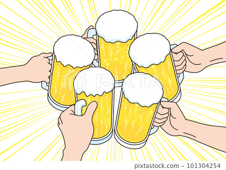 Illustration toast with beer Illustration toast with beer 101304254