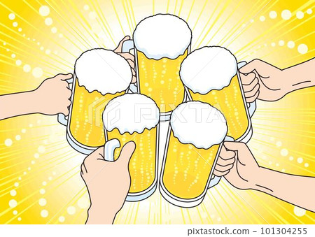 插圖吐司配啤酒 插圖吐司配啤酒 101304255