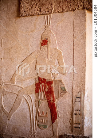 Different hieroglyphs on the walls and columns in the Karnak temple. Karnak temple is the largest complex in ancient Egypt. Different hieroglyphs on the walls and columns in the Karnak temple. Karnak temple is the largest complex in ancient Egypt. 101304594