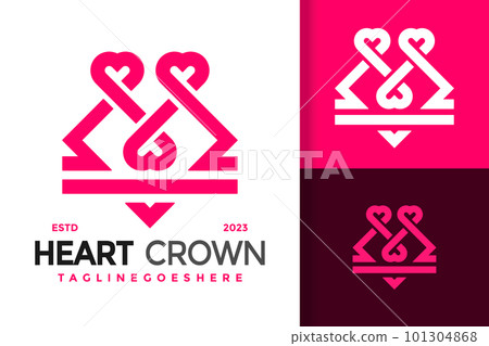 Heart Crown logo vector icon illustration Heart Crown logo vector icon illustration 101304868