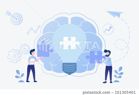 Brainstorming idea. Think outside the box. Explore. Growth and development. 101305401