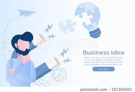 Business idea. Brainstorming analyzing market trend, considering risk and opportunity.  101305402