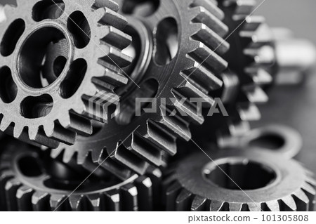 Gear and cogs wheels, clock mechanism, brass metal engine industrial. Gear and cogs wheels, clock mechanism, brass metal engine industrial. 101305808