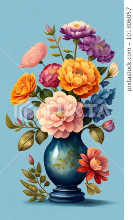 Watercolor Flower with Vase Watercolor Flower with Vase 101306057