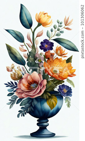 Watercolor Flower with Vase Watercolor Flower with Vase 101306062