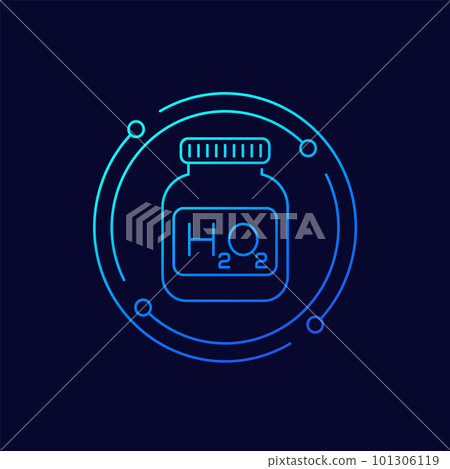 hydrogen peroxide icon, linear design 101306119