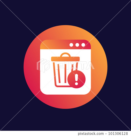 trash bin warning icon, vector design trash bin warning icon, vector design 101306128