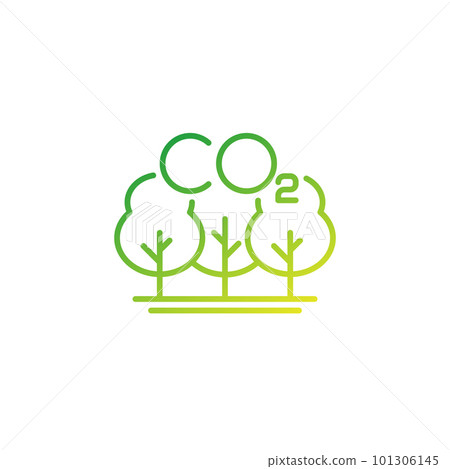 carbon offset, reducing co2 gas icon, line vector carbon offset, reducing co2 gas icon, line vector 101306145